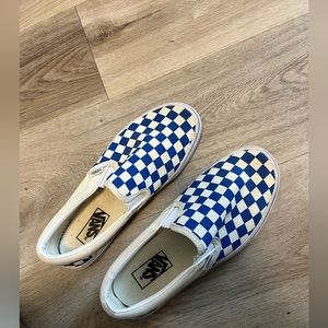 Blue checkered vans